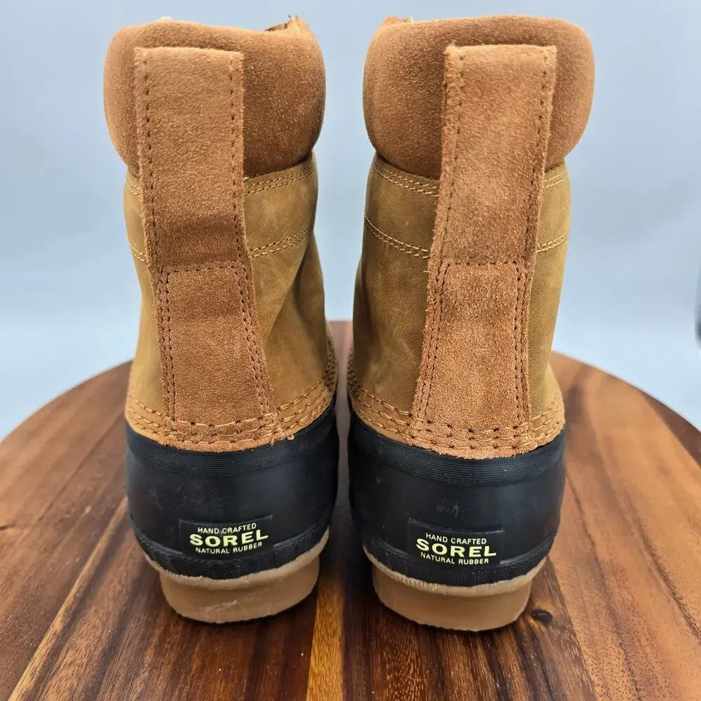 Sorel Cheyanne II Boots Youth Kids 7 Brown Black Leather Lace Up Duck Waterproof